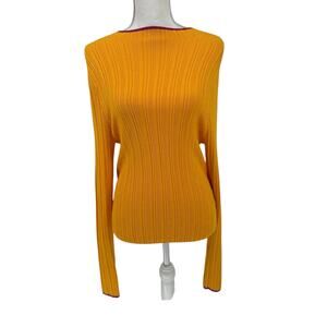 Urban Outfitters BDG Orange Gold Rib-Knit Open Sweater Large